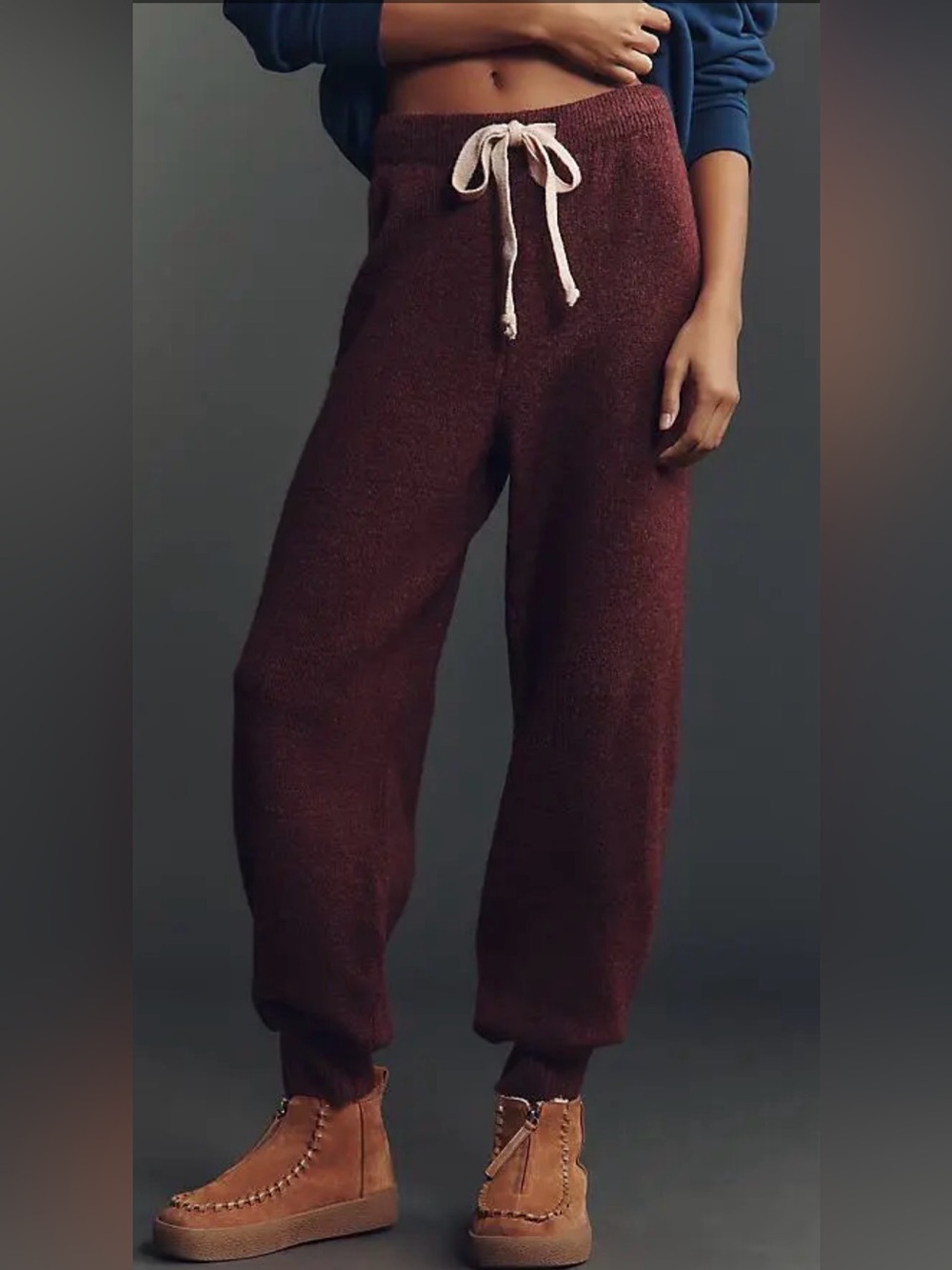 Anthropologie Daily Practice Huddle Up Pop Cord Jogger Pants Plum Red Sz XSP NWT